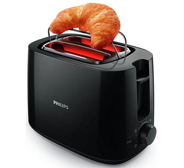 Philips Daily Collection HD2583/90 600-Watt 2 in 1 Toaster and Grill Black (HD2583)